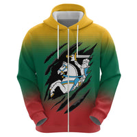 Lithuania Vytis Zip Hoodie Lietuvos Chasing and Fighting
