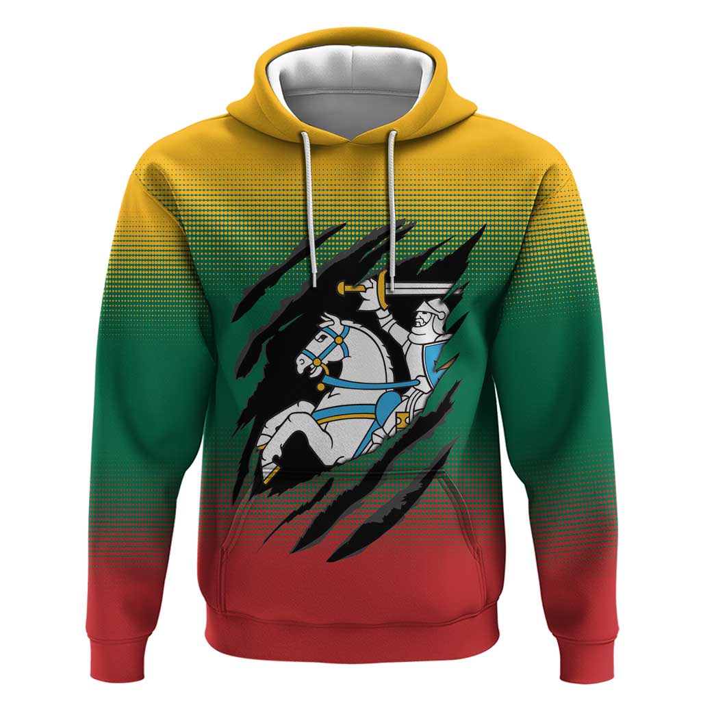 Lithuania Vytis Zip Hoodie Lietuvos Chasing and Fighting