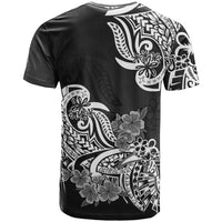 Polynesian T Shirt Pacific Flower Mix Floral Tribal Tattoo Black Vibe - Wonder Print Shop