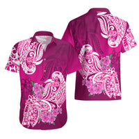 Polynesian Hawaiian Shirt Pacific Flower Mix Floral Tribal Tattoo Pink Vibe - Wonder Print Shop