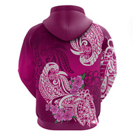 Polynesian Hoodie Pacific Flower Mix Floral Tribal Tattoo Pink Vibe - Wonder Print Shop
