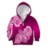 Polynesian Kid Hoodie Pacific Flower Mix Floral Tribal Tattoo Pink Vibe - Wonder Print Shop