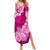 Polynesian Summer Maxi Dress Pacific Flower Mix Floral Tribal Tattoo Pink Vibe - Wonder Print Shop
