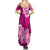 Polynesian Summer Maxi Dress Pacific Flower Mix Floral Tribal Tattoo Pink Vibe - Wonder Print Shop