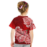 Polynesian Kid T Shirt Pacific Flower Mix Floral Tribal Tattoo Red Vibe - Wonder Print Shop