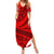 Polynesian Summer Maxi Dress Pacific Flower Mix Floral Tribal Tattoo Red Vibe - Wonder Print Shop