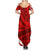 Polynesian Summer Maxi Dress Pacific Flower Mix Floral Tribal Tattoo Red Vibe - Wonder Print Shop