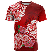 Polynesian T Shirt Pacific Flower Mix Floral Tribal Tattoo Red Vibe - Wonder Print Shop
