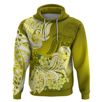 Polynesian Hoodie Pacific Flower Mix Floral Tribal Tattoo Yellow Vibe - Wonder Print Shop