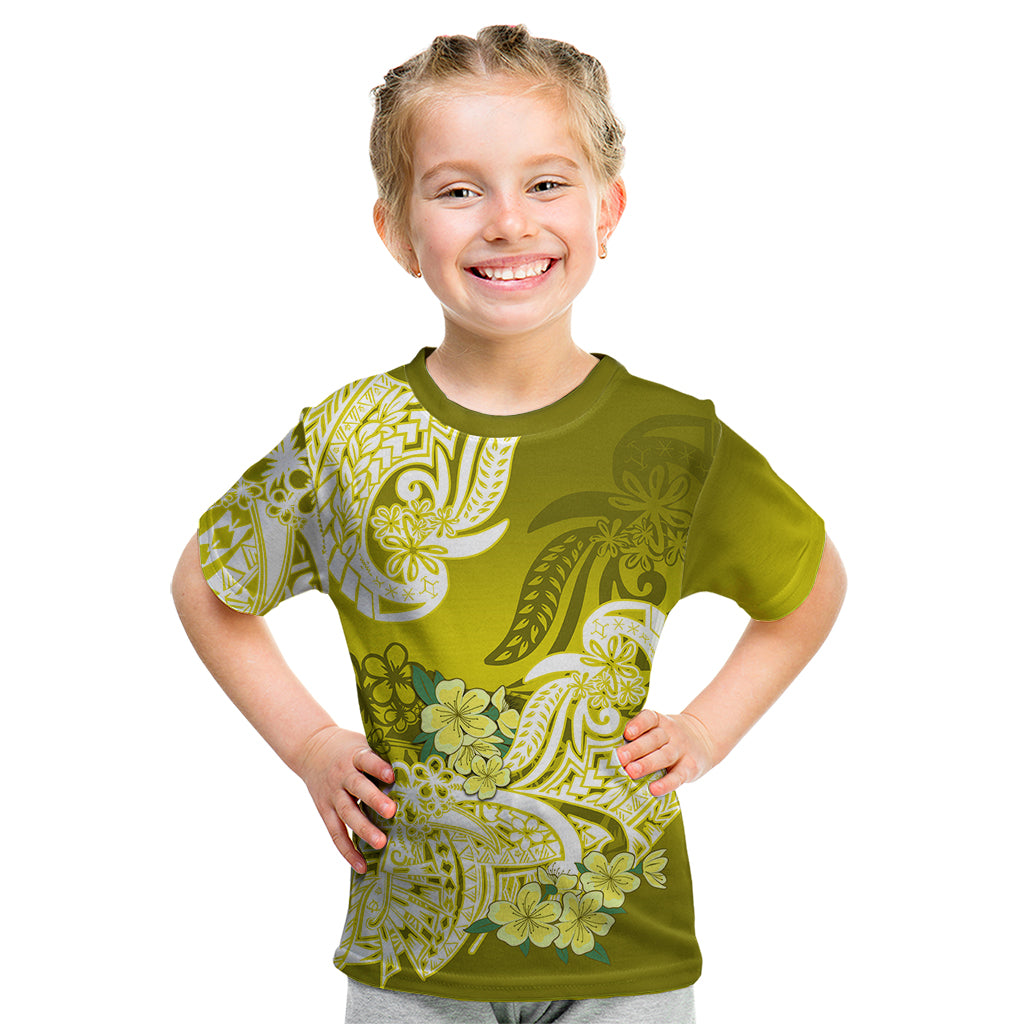 Polynesian Kid T Shirt Pacific Flower Mix Floral Tribal Tattoo Yellow Vibe - Wonder Print Shop