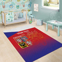 Custom Czech Republic Area Rug Unique Double Tailed Lion LT9 - Wonder Print Shop
