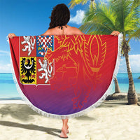 Custom Czech Republic Beach Blanket Unique Double Tailed Lion LT9 - Wonder Print Shop