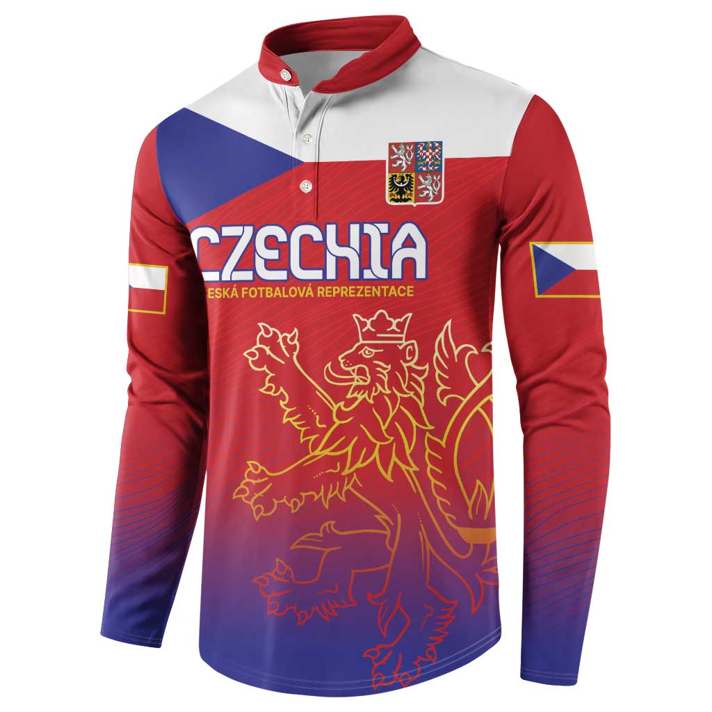 Custom Czech Republic Button Sweatshirt Unique Double Tailed Lion LT9 - Wonder Print Shop