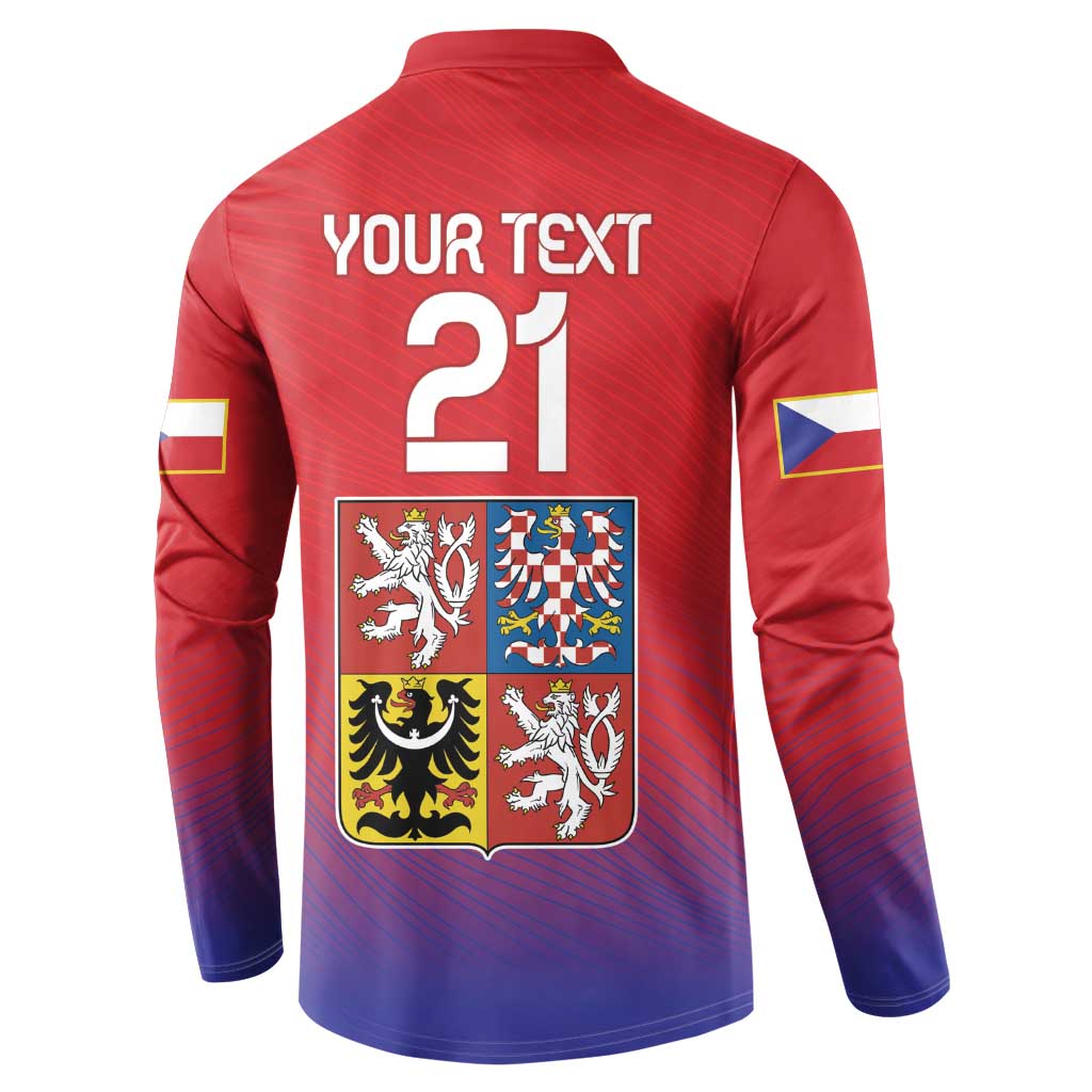 Custom Czech Republic Button Sweatshirt Unique Double Tailed Lion LT9 - Wonder Print Shop