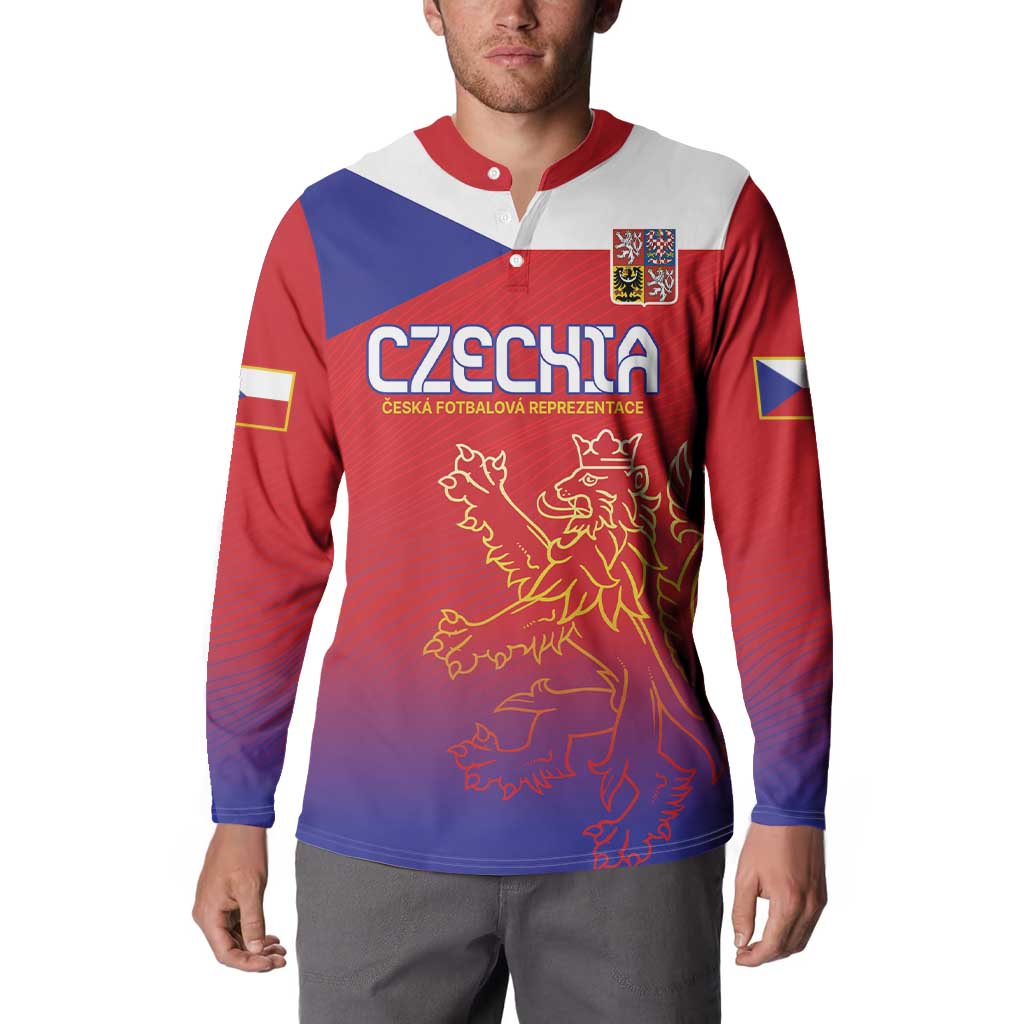 Custom Czech Republic Button Sweatshirt Unique Double Tailed Lion LT9 - Wonder Print Shop