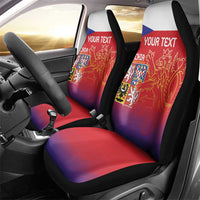 Custom Czech Republic Car Seat Cover Unique Double Tailed Lion LT9 - Wonder Print Shop