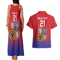 Custom Czech Republic Couples Matching Tank Maxi Dress and Hawaiian Shirt Unique Double Tailed Lion LT9 - Wonder Print Shop