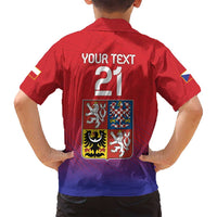 Custom Czech Republic Family Matching Long Sleeve Bodycon Dress and Hawaiian Shirt Unique Double Tailed Lion LT9 - Wonder Print Shop