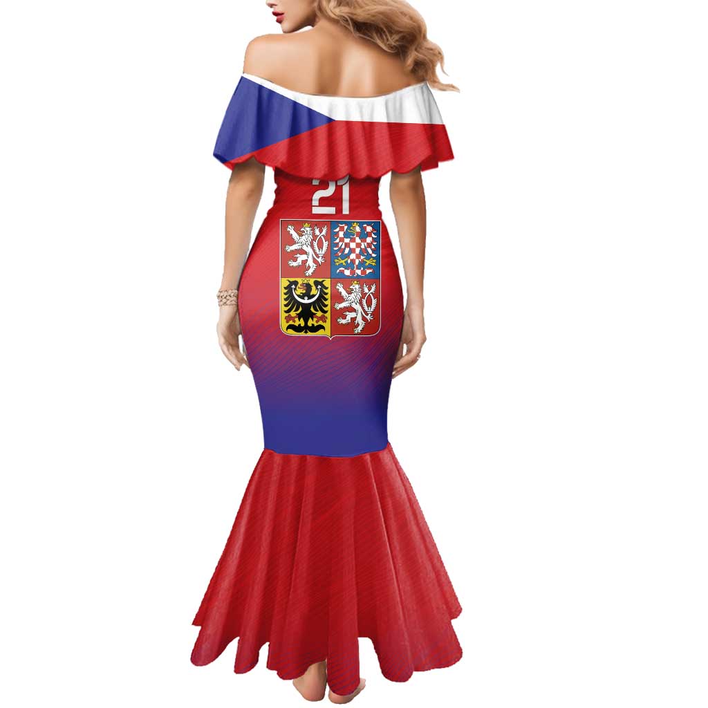 Custom Czech Republic Family Matching Mermaid Dress and Hawaiian Shirt Unique Double Tailed Lion LT9 - Wonder Print Shop