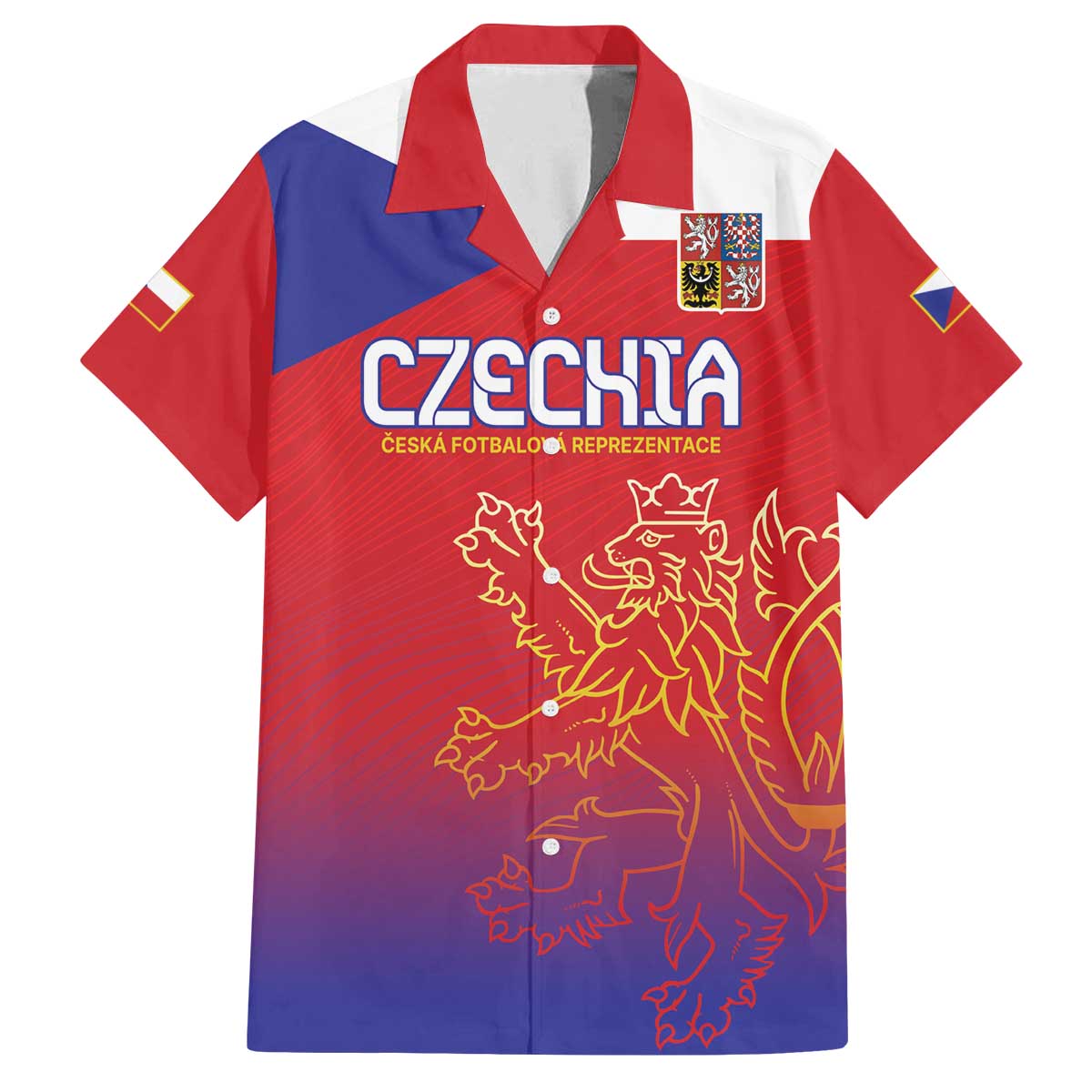Custom Czech Republic Family Matching Puletasi and Hawaiian Shirt Unique Double Tailed Lion - Wonder Print Shop