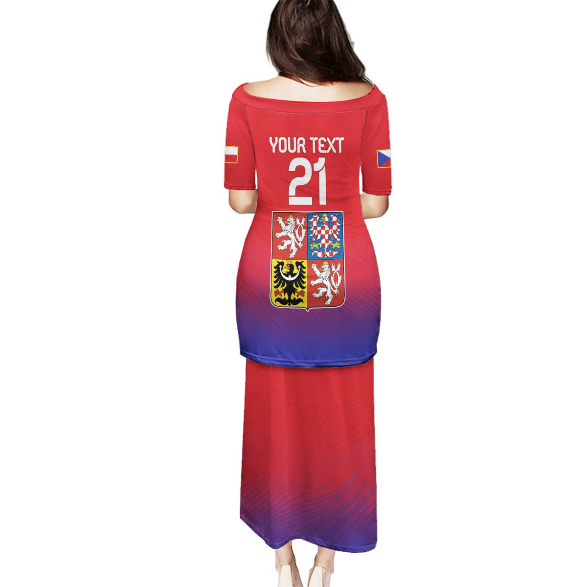 Custom Czech Republic Family Matching Puletasi and Hawaiian Shirt Unique Double Tailed Lion - Wonder Print Shop