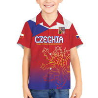 Custom Czech Republic Family Matching Short Sleeve Bodycon Dress and Hawaiian Shirt Unique Double Tailed Lion - Wonder Print Shop