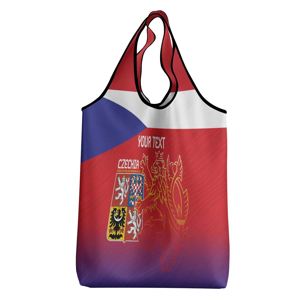 Custom Czech Republic Grocery Bag Unique Double Tailed Lion