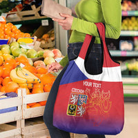 Custom Czech Republic Grocery Bag Unique Double Tailed Lion