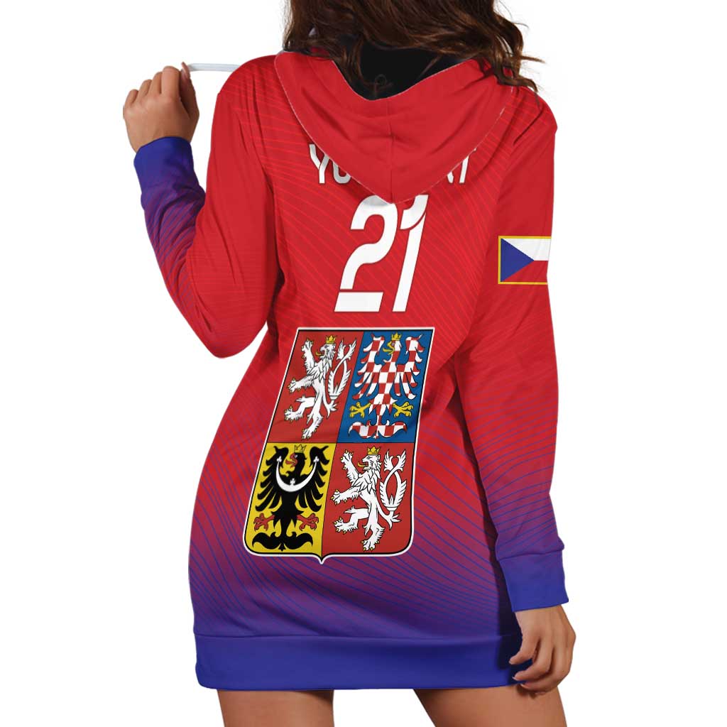 Custom Czech Republic Hoodie Dress Unique Double Tailed Lion - Wonder Print Shop