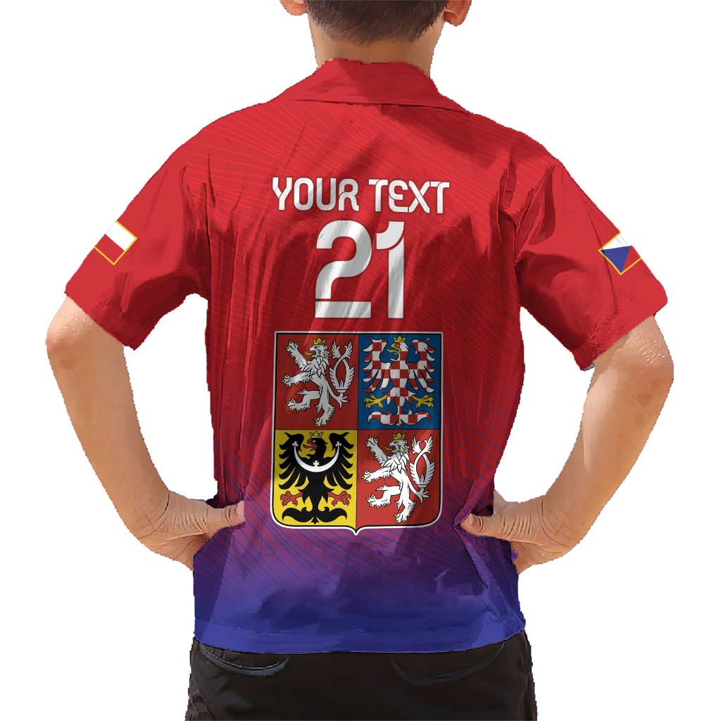 Custom Czech Republic Kid Hawaiian Shirt Unique Double Tailed Lion - Wonder Print Shop