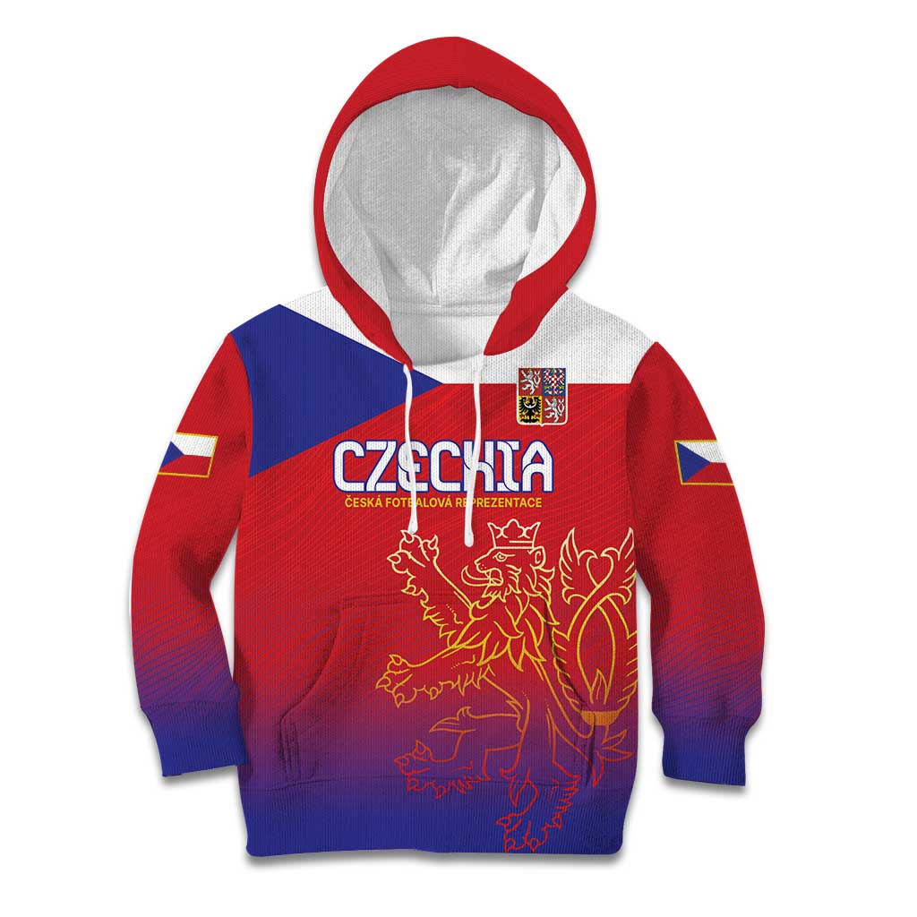 Custom Czech Republic Kid Hoodie Unique Double Tailed Lion - Wonder Print Shop