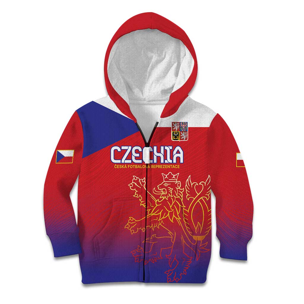 Custom Czech Republic Kid Hoodie Unique Double Tailed Lion - Wonder Print Shop