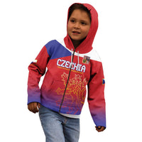 Custom Czech Republic Kid Hoodie Unique Double Tailed Lion - Wonder Print Shop