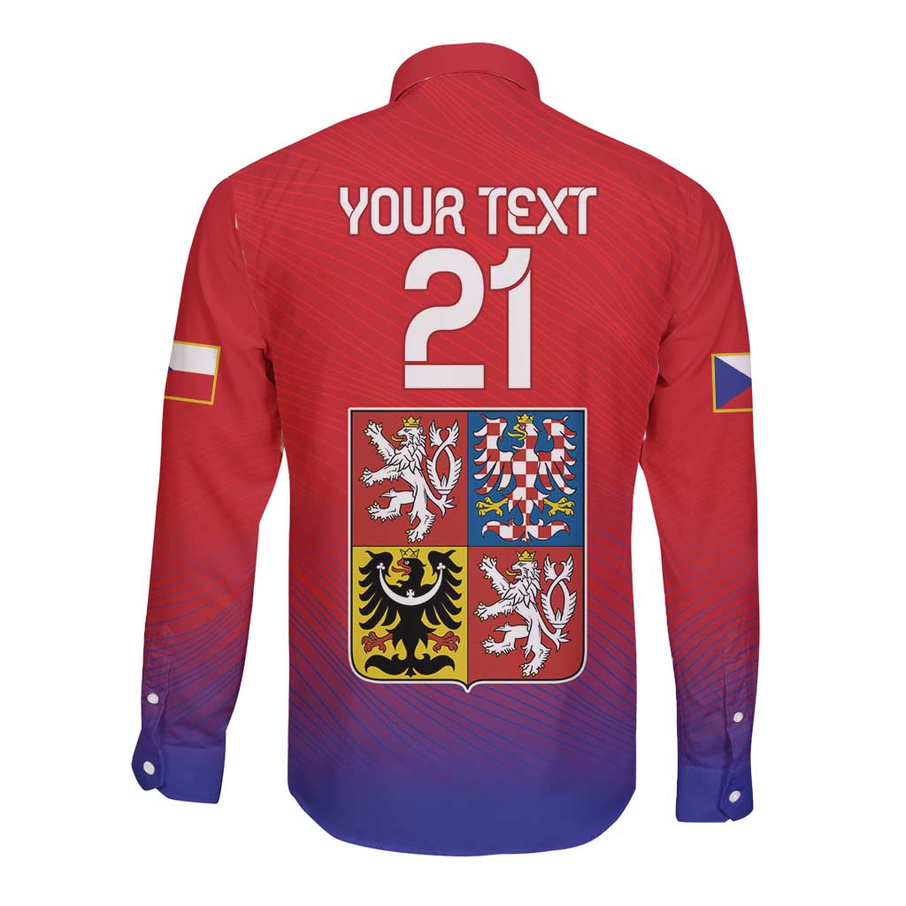Custom Czech Republic Long Sleeve Button Shirt Unique Double Tailed Lion - Wonder Print Shop