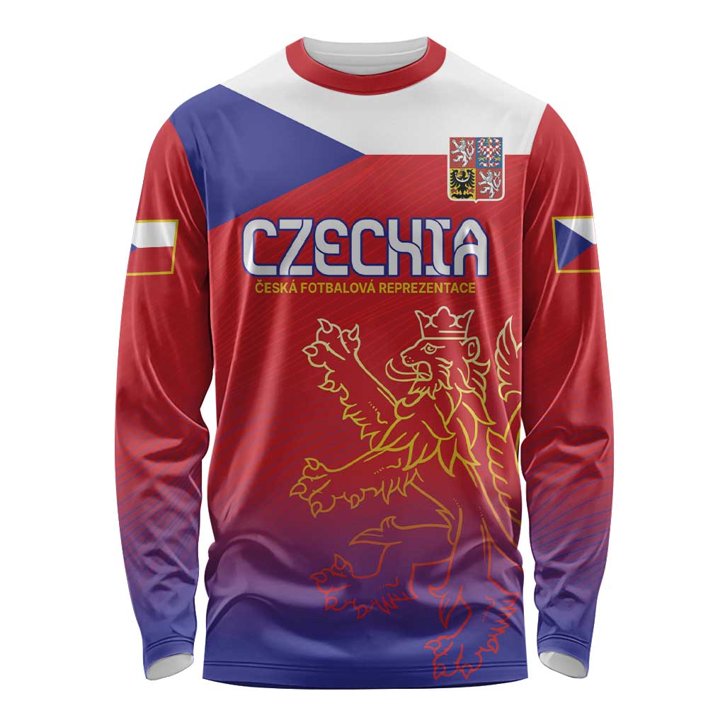 Custom Czech Republic Long Sleeve Shirt Unique Double Tailed Lion - Wonder Print Shop