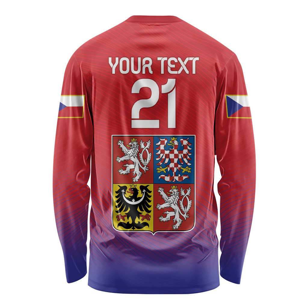 Custom Czech Republic Long Sleeve Shirt Unique Double Tailed Lion - Wonder Print Shop