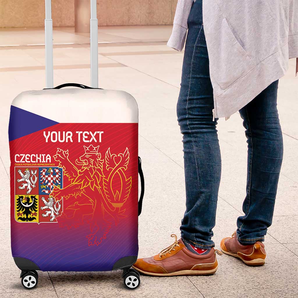 Custom Czech Republic Luggage Cover Unique Double Tailed Lion - Wonder Print Shop