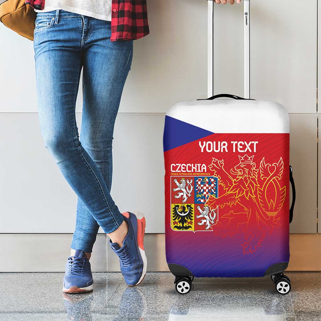 Custom Czech Republic Luggage Cover Unique Double Tailed Lion - Wonder Print Shop