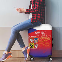 Custom Czech Republic Luggage Cover Unique Double Tailed Lion - Wonder Print Shop
