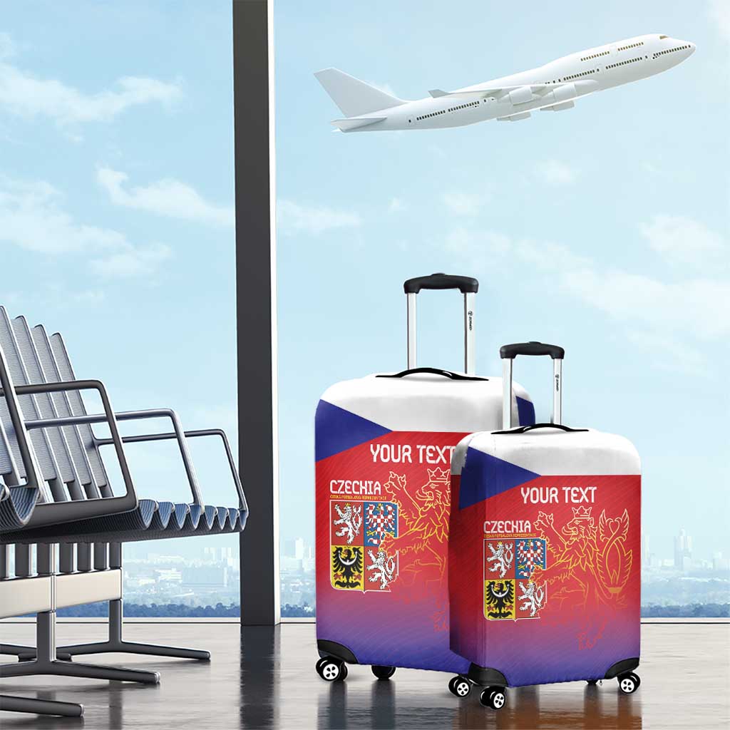 Custom Czech Republic Luggage Cover Unique Double Tailed Lion - Wonder Print Shop