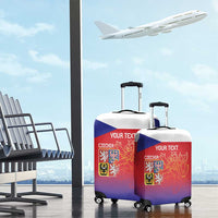 Custom Czech Republic Luggage Cover Unique Double Tailed Lion - Wonder Print Shop