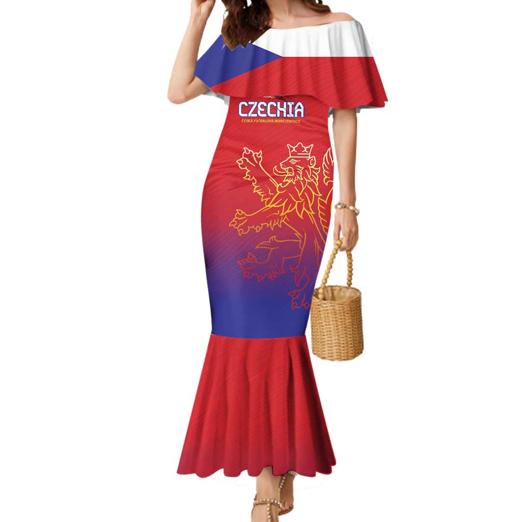 Custom Czech Republic Mermaid Dress Unique Double Tailed Lion - Wonder Print Shop