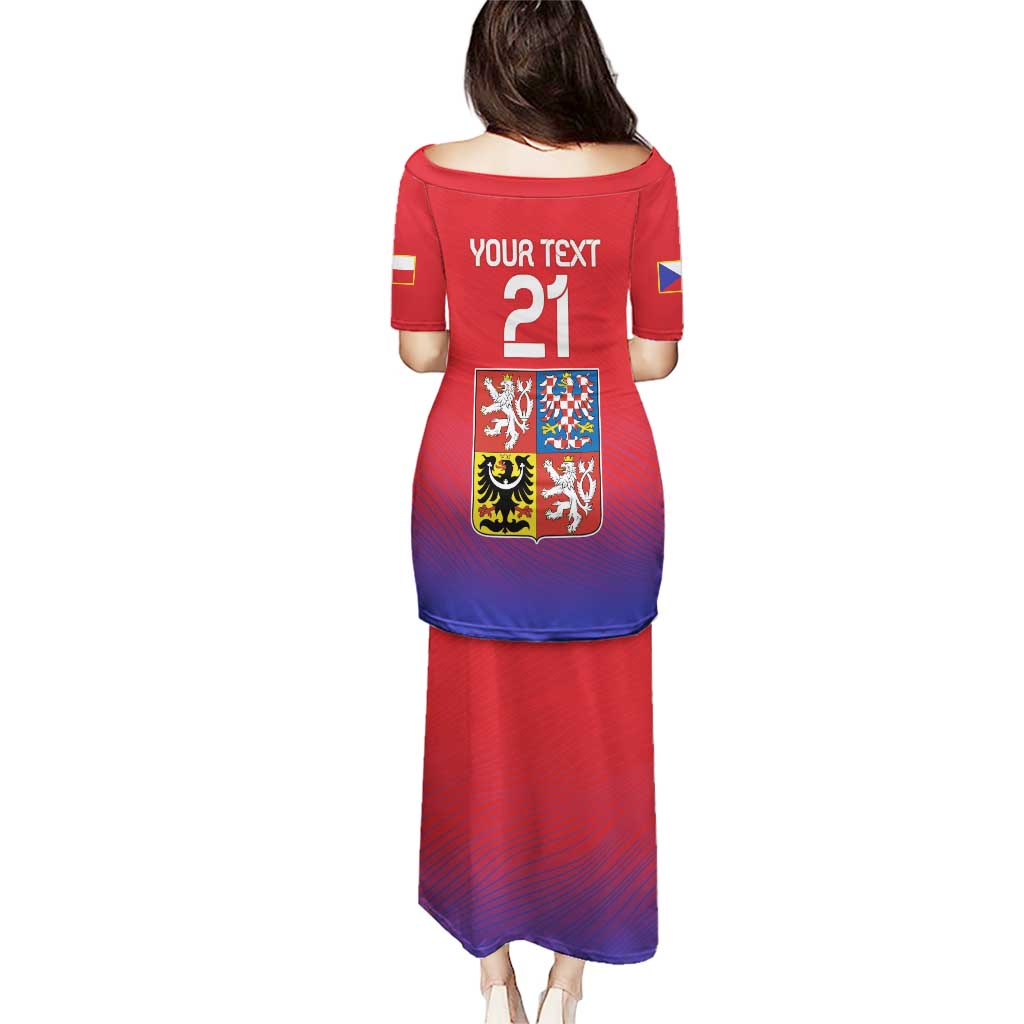 Custom Czech Republic Puletasi Unique Double Tailed Lion - Wonder Print Shop