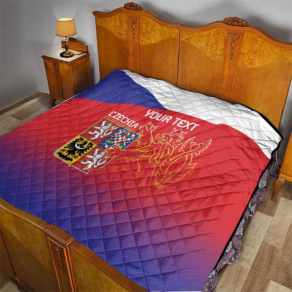Custom Czech Republic Quilt Unique Double Tailed Lion - Wonder Print Shop