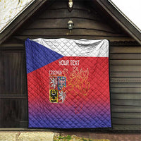 Custom Czech Republic Quilt Unique Double Tailed Lion - Wonder Print Shop