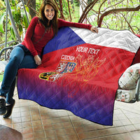 Custom Czech Republic Quilt Unique Double Tailed Lion - Wonder Print Shop