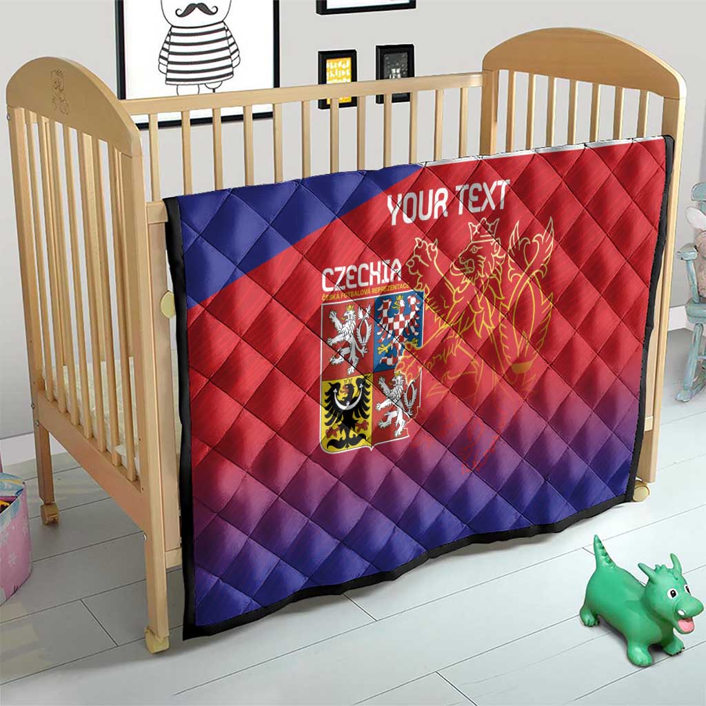 Custom Czech Republic Quilt Unique Double Tailed Lion - Wonder Print Shop