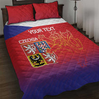 Custom Czech Republic Quilt Bed Set Unique Double Tailed Lion - Wonder Print Shop