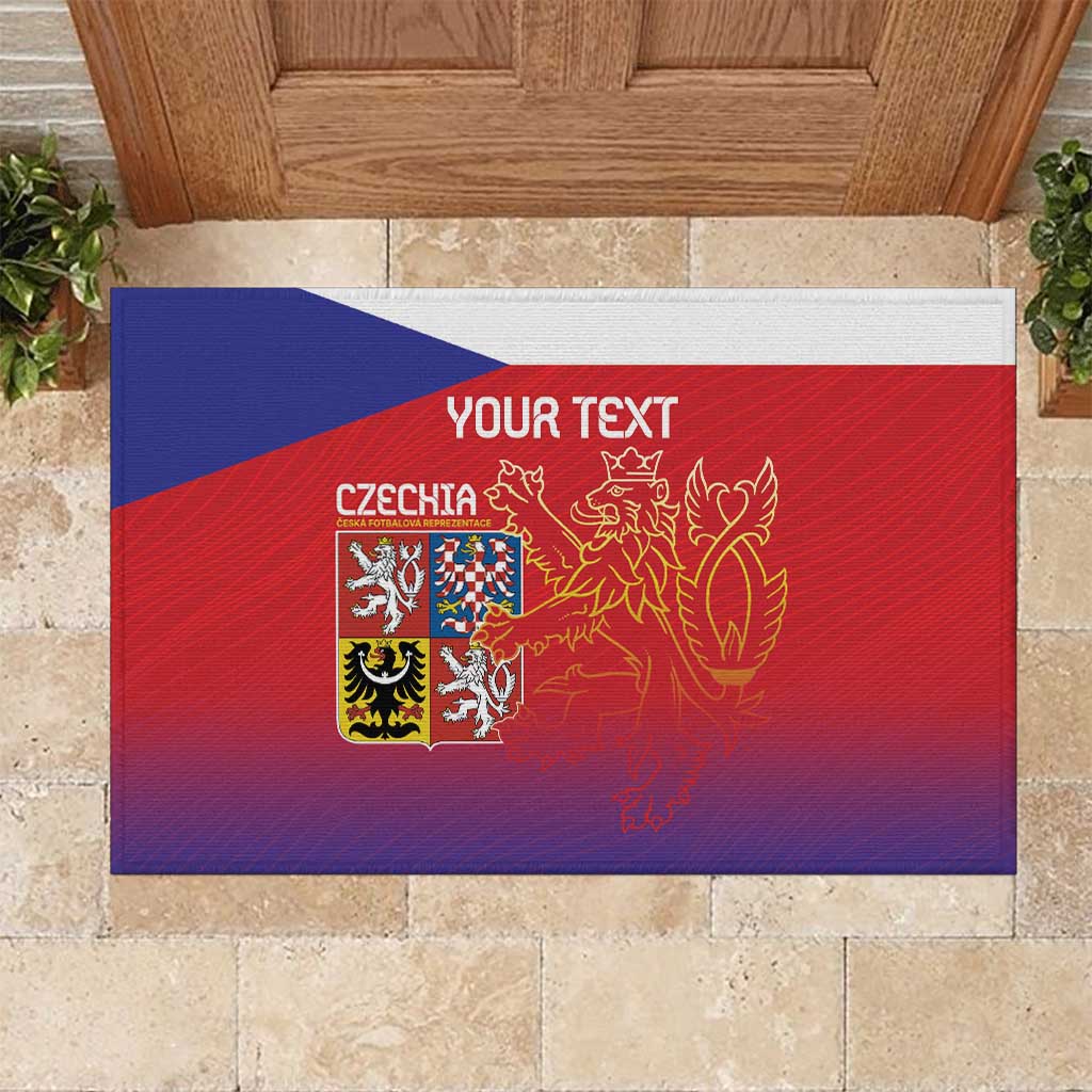 Custom Czech Republic Rubber Doormat Unique Double Tailed Lion - Wonder Print Shop