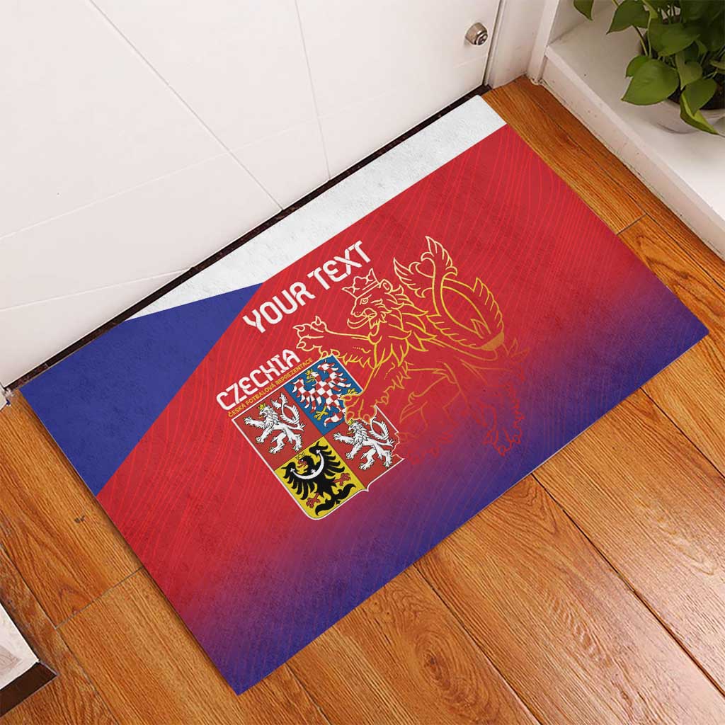 Custom Czech Republic Rubber Doormat Unique Double Tailed Lion - Wonder Print Shop